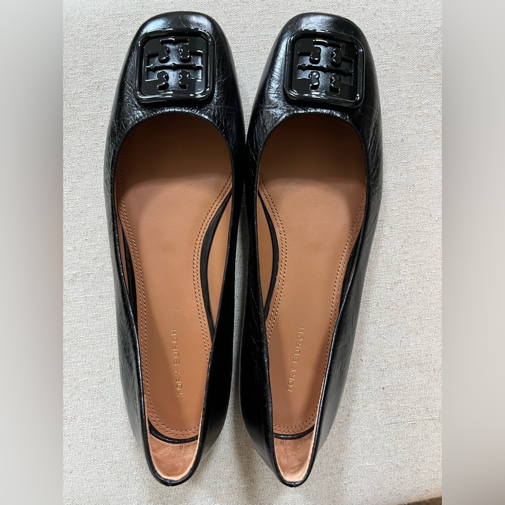 Tory Burch Black Leather Flats